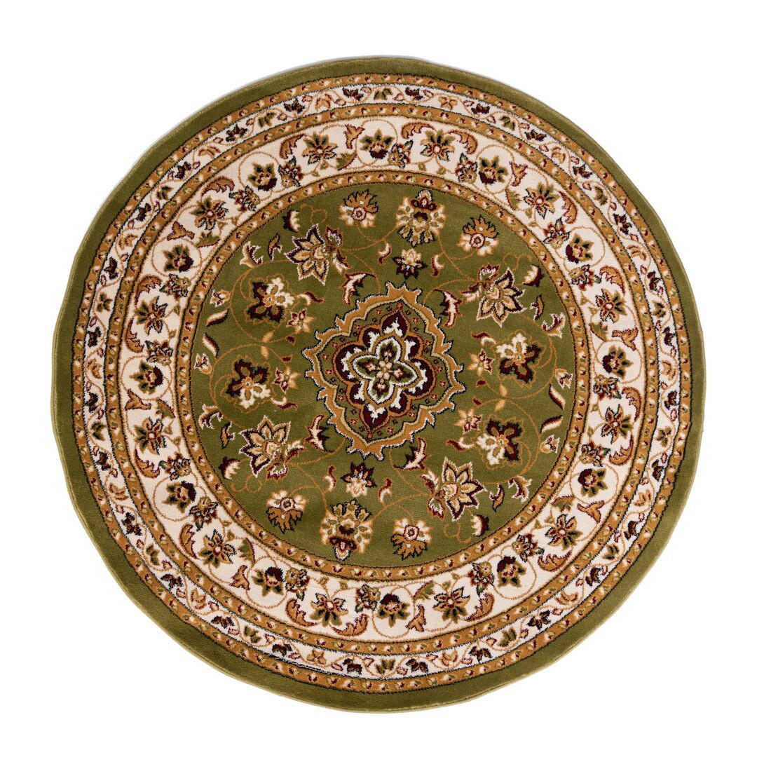 TEPPICH Traditionell-Floral-Design GLAZERT, Grün 133x133 cm - Grün, Textil (133/133cm) - KADIMA DESIGN