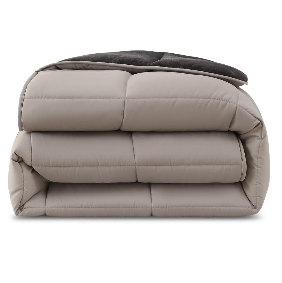PLÜSCH Steppbett Bi-Color grau 135x200 - Grau, Textil (135/200cm) - wometo