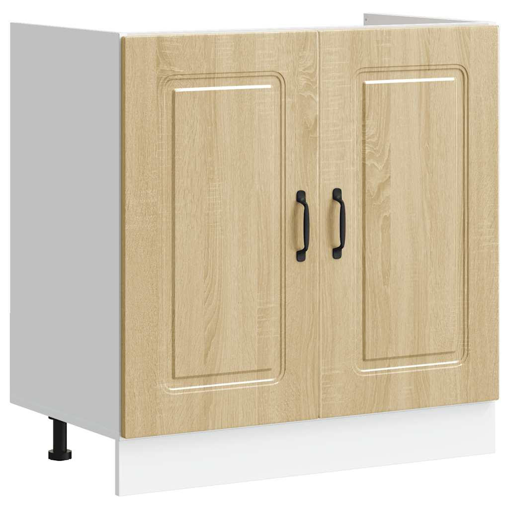 SPÜLENUNTERSCHRANK Kalmar Sonoma-Eiche 80/46/81,5 Cm - Braun, Holzwerkstoff (46/81.5/80cm) - vidaXL