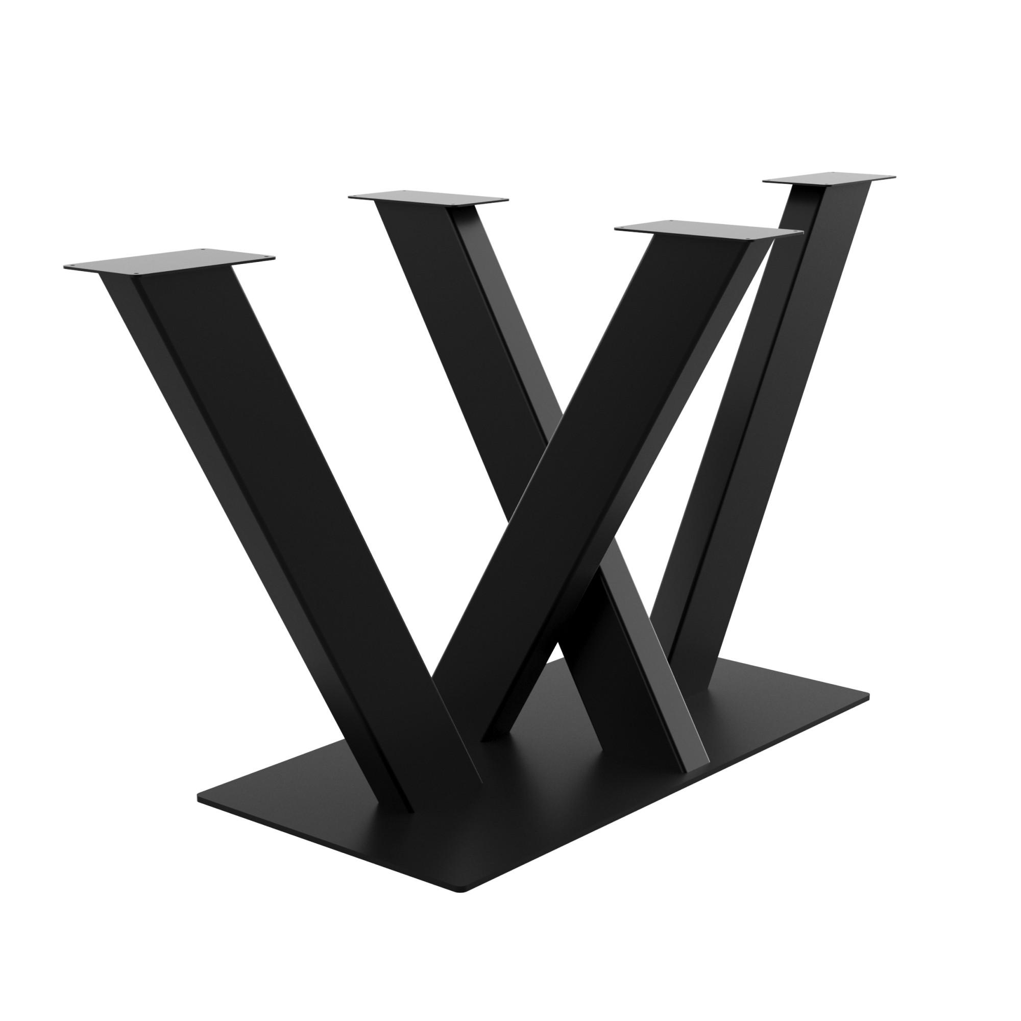 TISCHBEINE Enif Metall Schwarz 72cm - Schwarz, Metall (72/72/150cm) - Metalo Pro