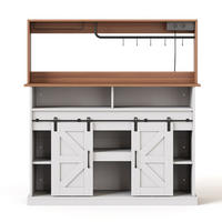SIDEBOARD 120/40/130 cm Weiß mit Gläserhalter und Steckdosen (2×AC, 2×USB) und Stauraum - Weiß, Holz (120/130/40cm) - Oxeza