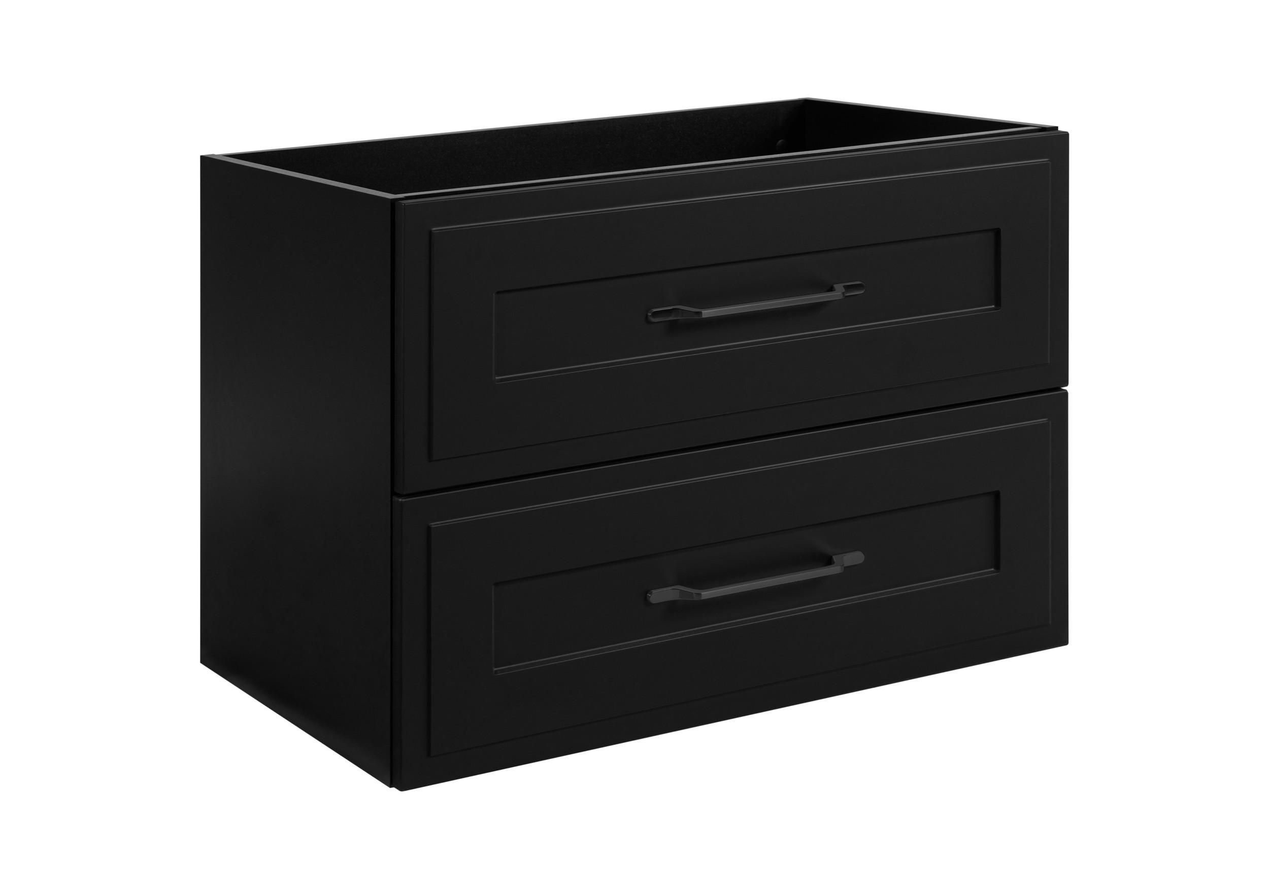WASCHTISCHUNTERSCHRANK im klassischen Stil, schwarz, 80 x 57 x 46 cm - Schwarz, Holzwerkstoff (80/57/46cm) - 3XE LIVING