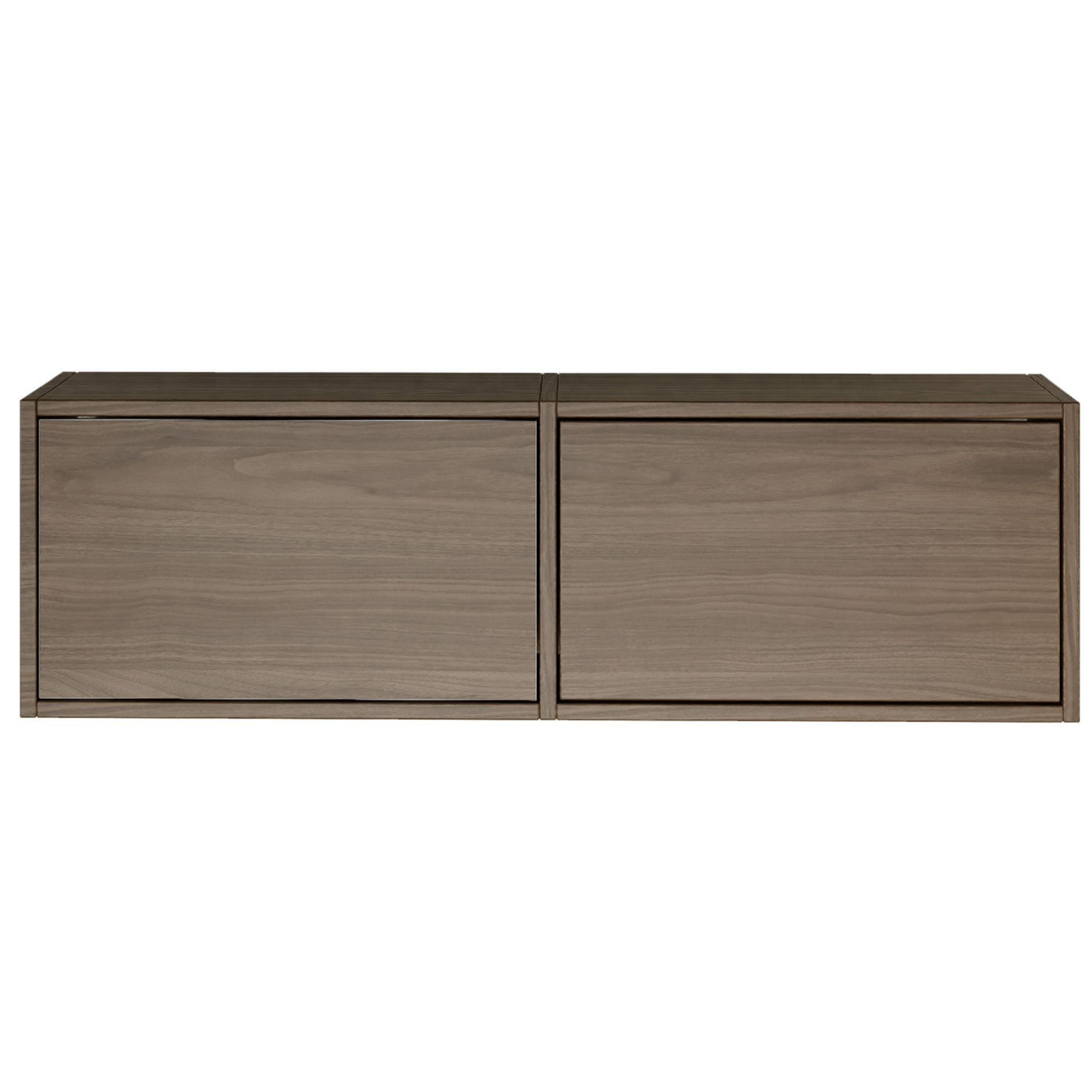 TV-LOWBOARD hängend, 2 Klappen, Walnuss, 100 cm - Dunkelbraun, Holzwerkstoff (100.6/30/30cm) - Selsey