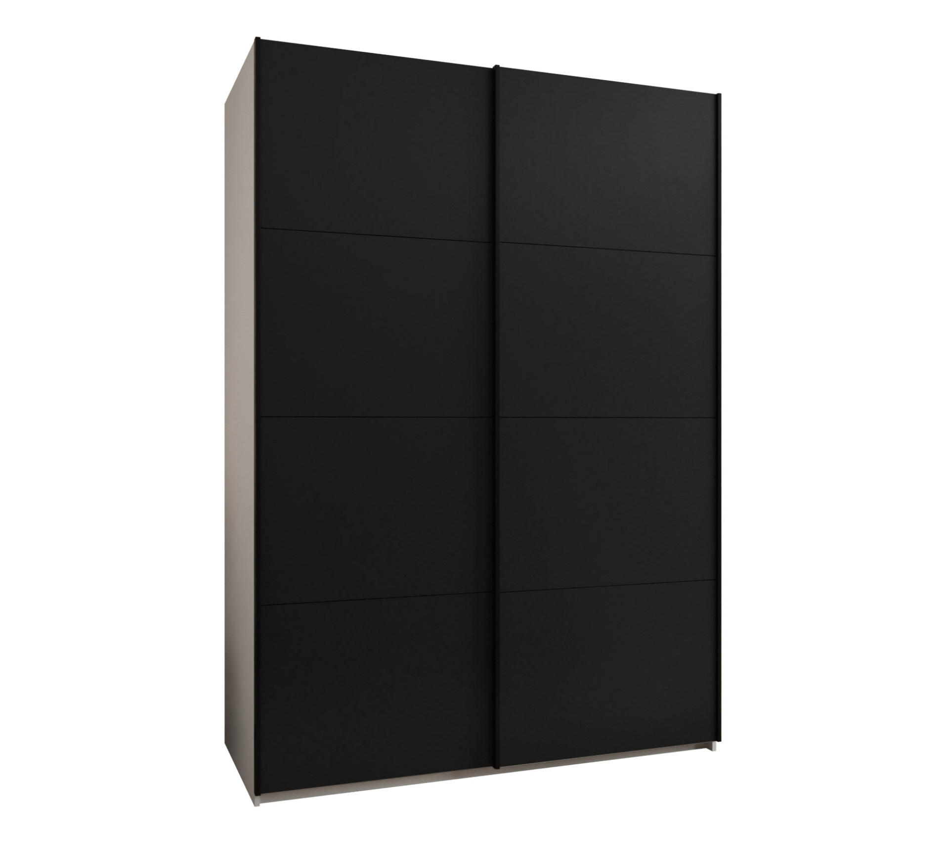 Abiks Möbel Schwebetürenschrank Weiß, Schwarz, Schwarz 170x245x64 cm