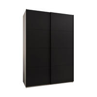 SCHWEBETÜRENSCHRANK 245,5/170/64 2-türig - Schwarz/Weiß, Holz/Metall (170/245/64cm) - Abiks Möbel