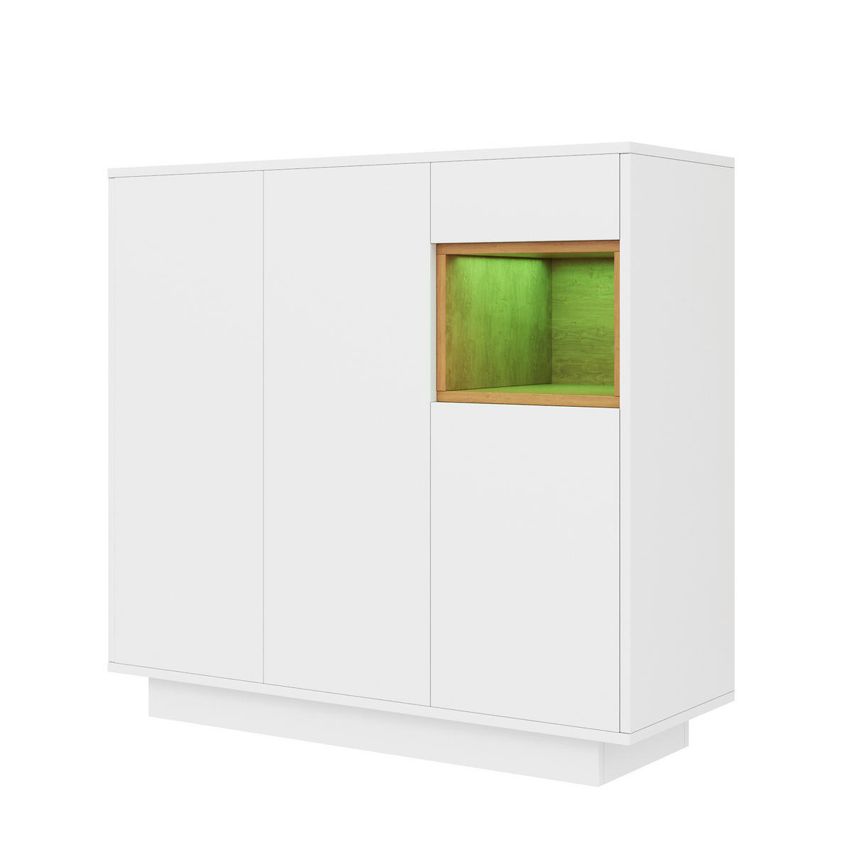 SCHUHSCHRANK 105/39,5/100,5 cm mit LED-Beleuchtung, Schublade und verstellbaren Einlegeböden aus Spanplatte, Weiß/Natur - Naturfarben, Holzwerkstoff (105/100/39cm) - Redom