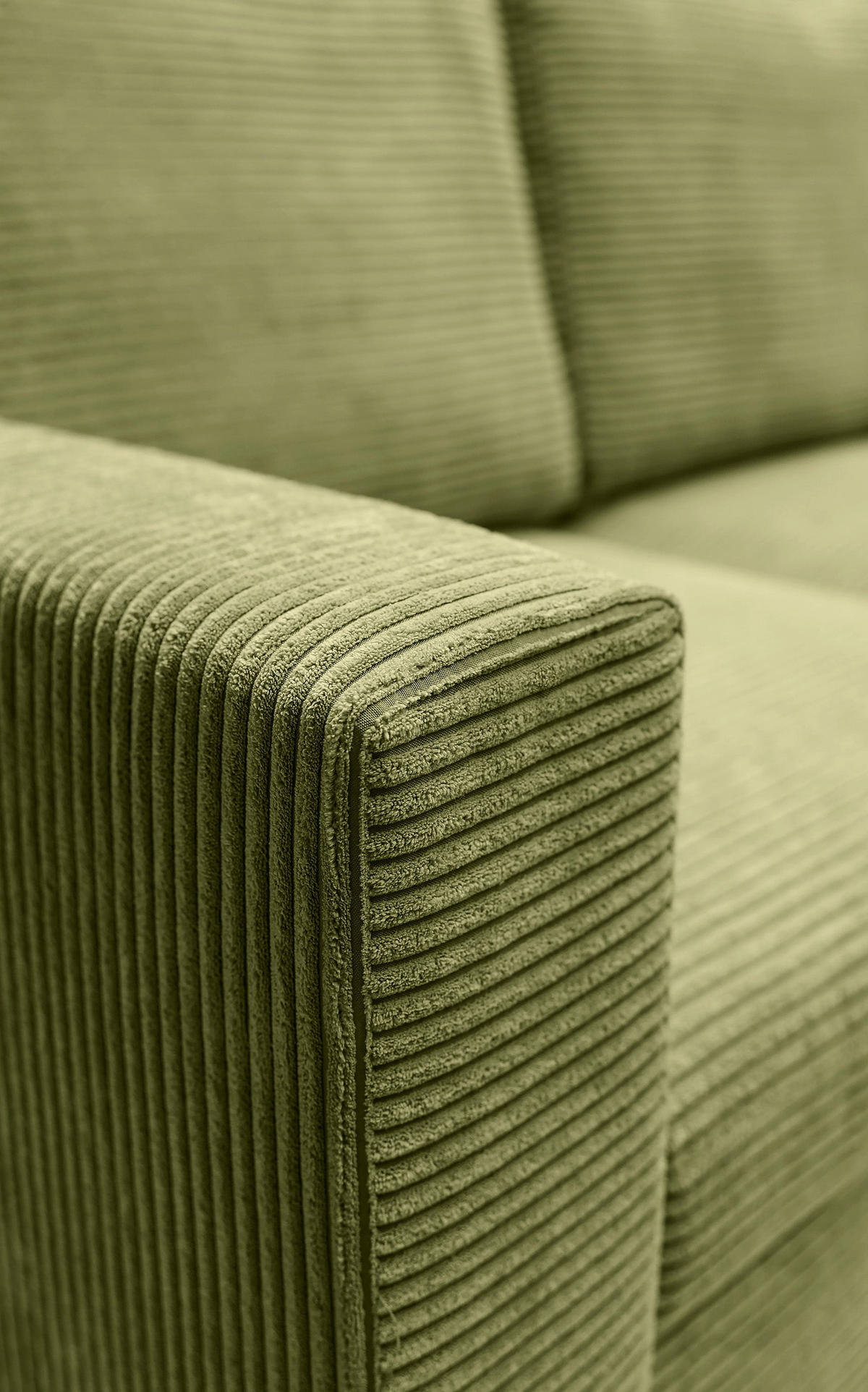 ECKSOFA Nalika Pistaziengrün mit Cordbezug - Schwarz/Hellgrün, Holz/Textil (143/230cm) - Selsey