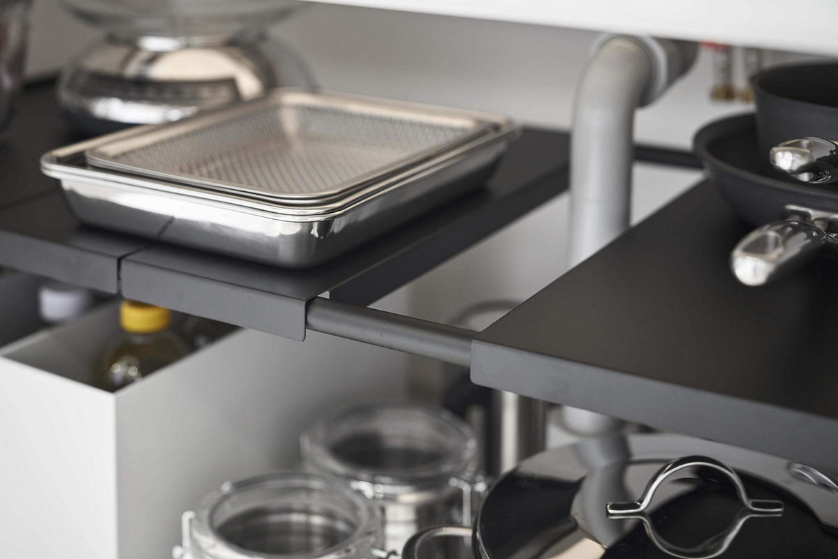 KÜCHENREGAL Tower 4949 Schwarz Metall 35 x 50–85 x 30 cm - Schwarz, Metall (85/35/30cm) - Yamazaki