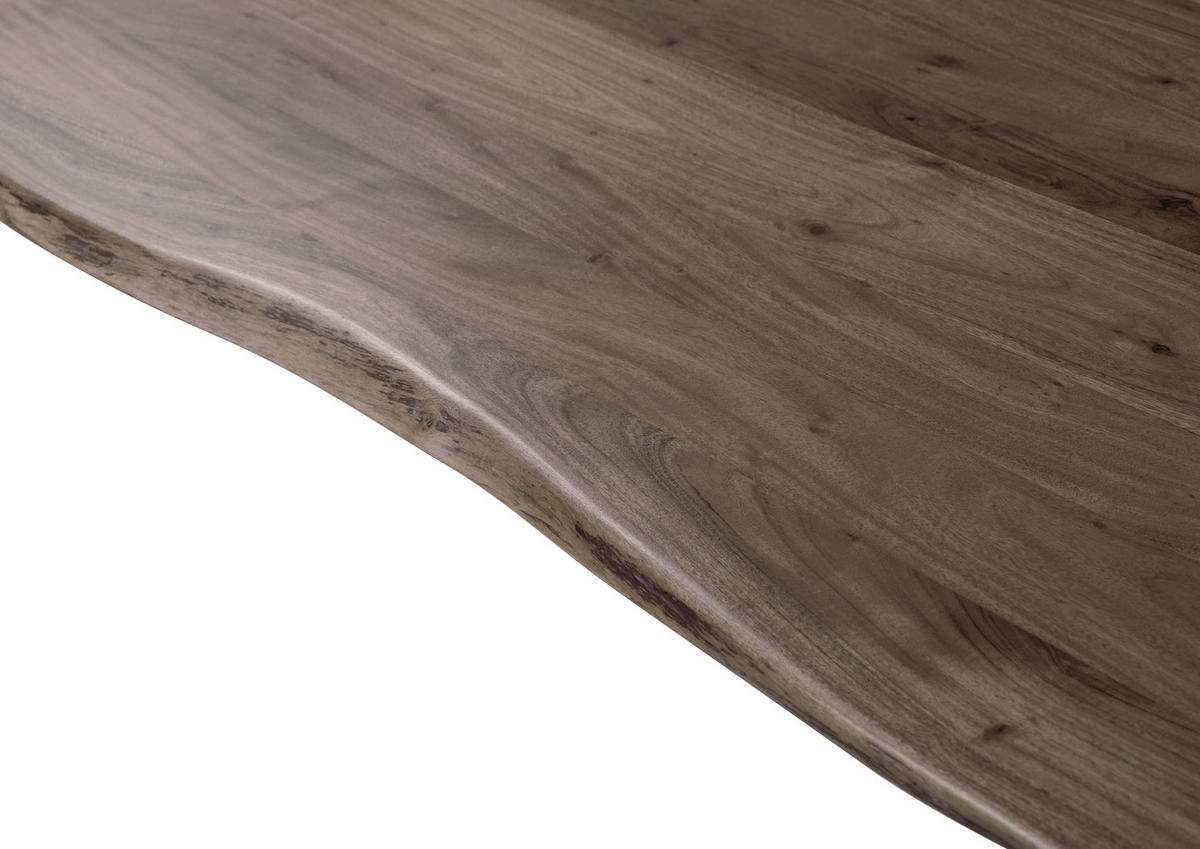 BAUMTISCH Akazie 220x100x75 grau lackiert / ausgestellte X-Beine anthrazit matt FREEFORM 3 - Anthrazit/Grau, Holz (220/100/75cm) - Massivmoebel24