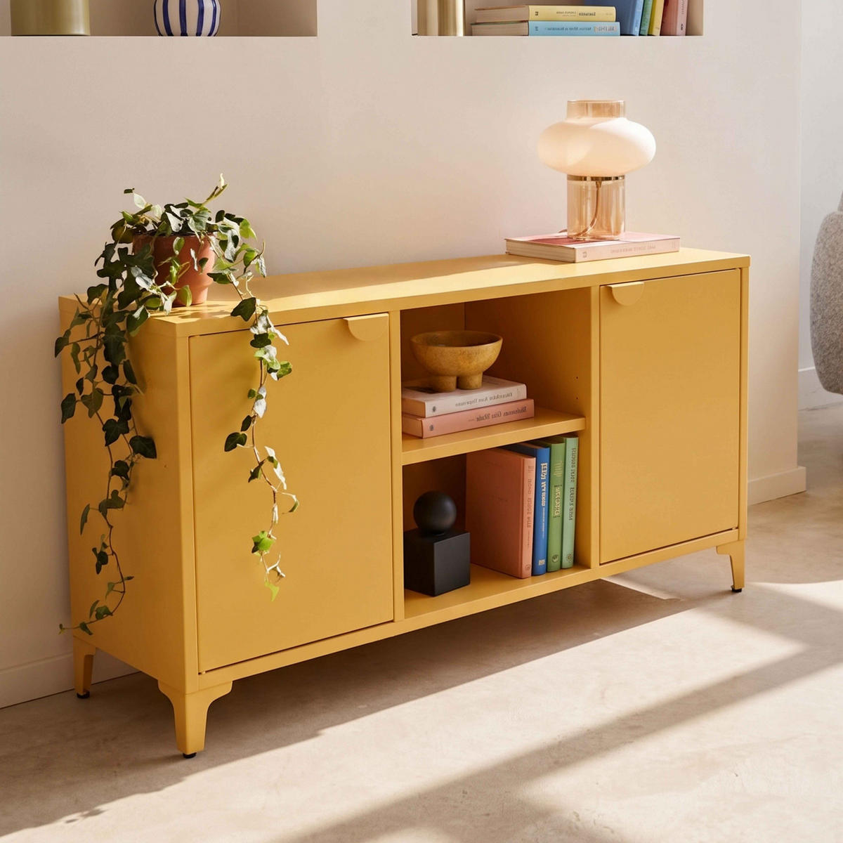 SIDEBOARD 120 cm, Gelb - Gelb, Metall (120/63/40cm) - Oviala