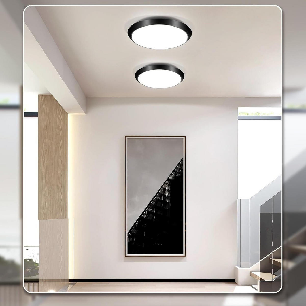 LED-DECKENLEUCHTE Frisbee 30 cm - Schwarz, Kunststoff (30/30/4cm) - Nettlife