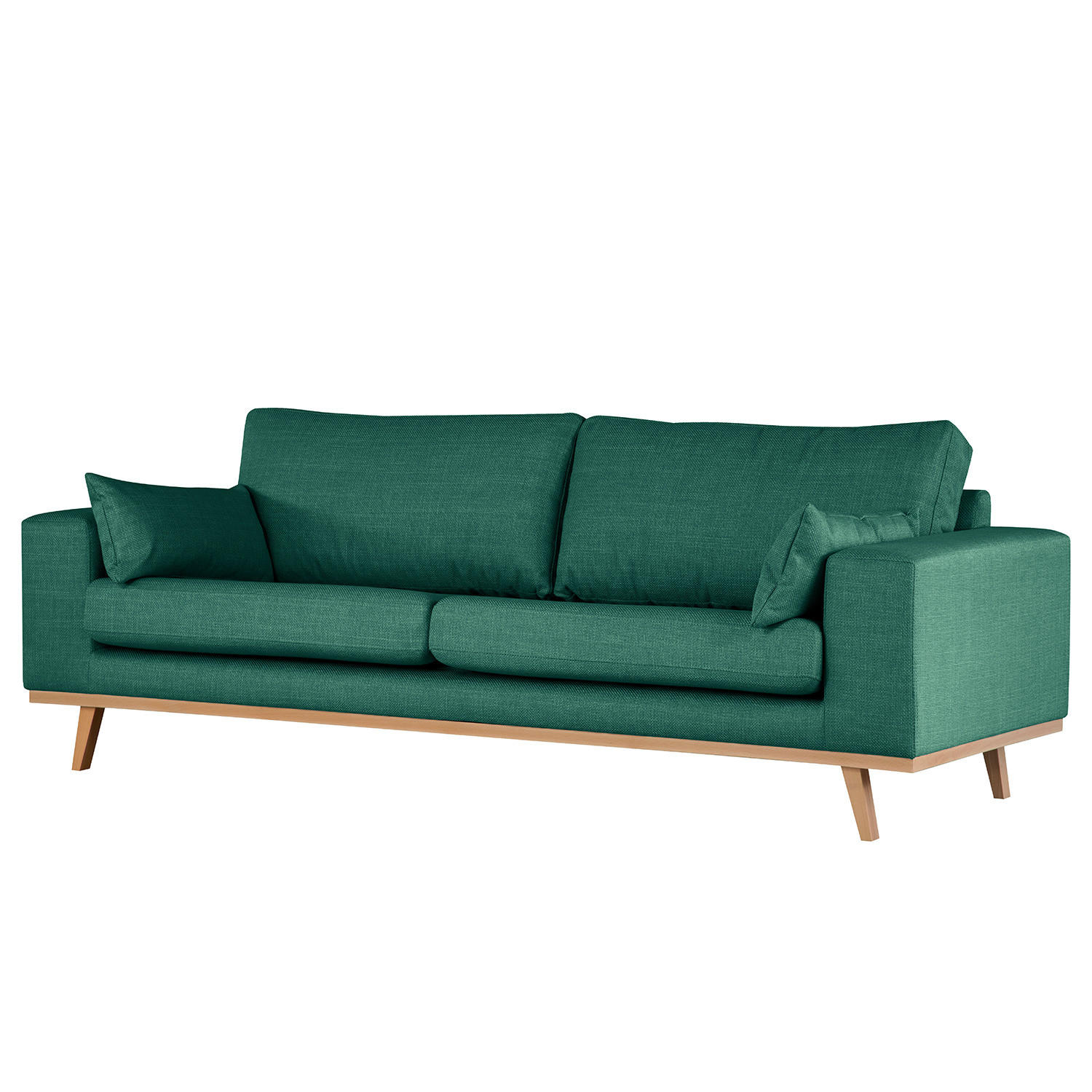 2-SITZER SOFA - Dunkelgrün/Buchefarben, Textil (197/81/88cm) - home24