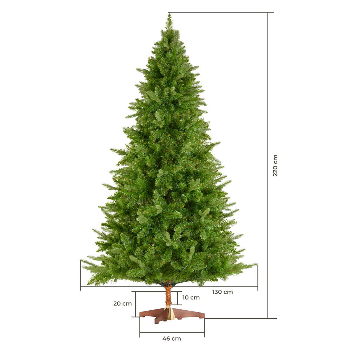 WEIHNACHTSBAUM Cupid, klappbarer Baumständer aus Holz , grün - Grün, Kunststoff (220cm) - tectake