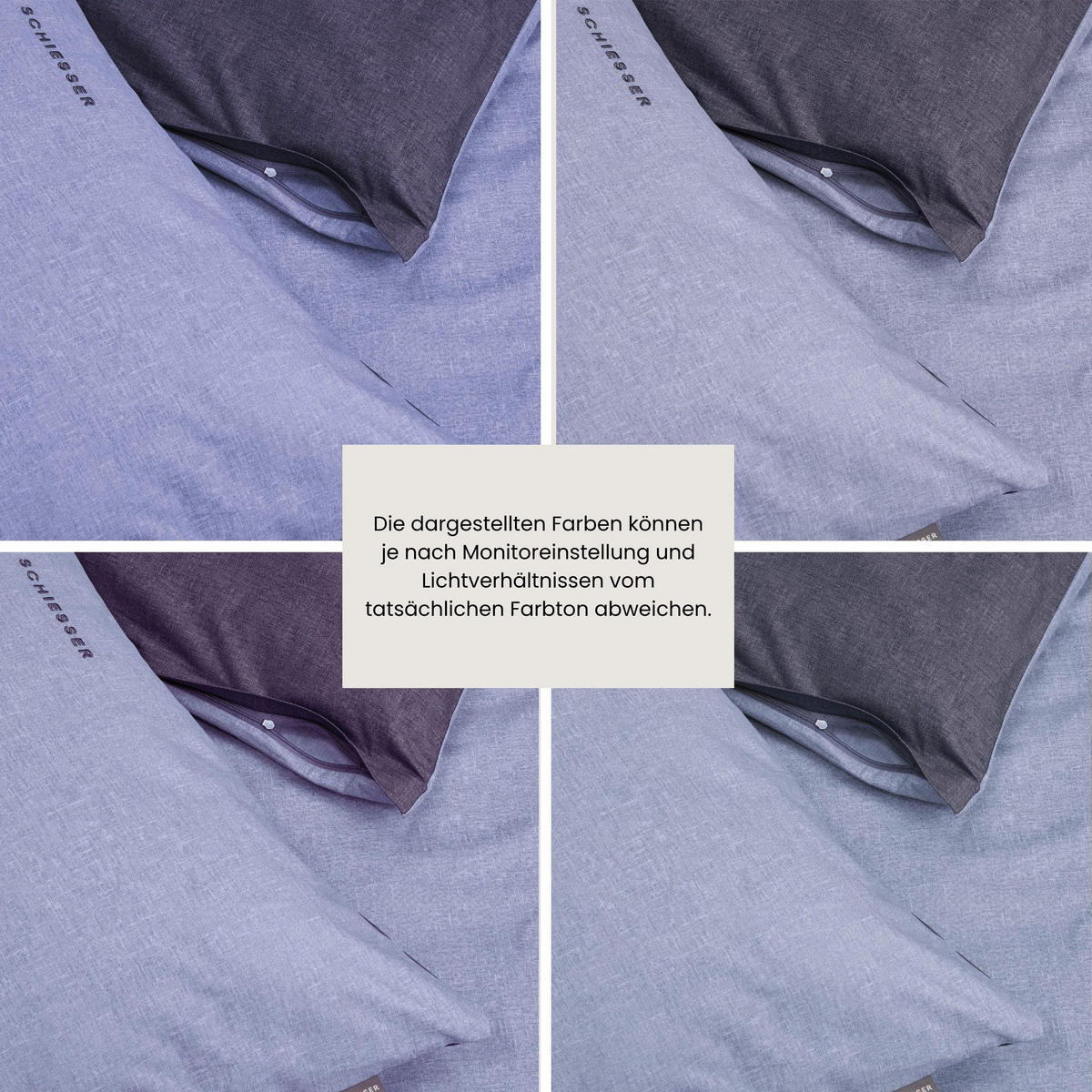 KISSENHÜLLENSET Doubleface Renforcé 2-teilig 40x80 cm Blau - Blau, Textil (40/80cm) - SCHIESSER