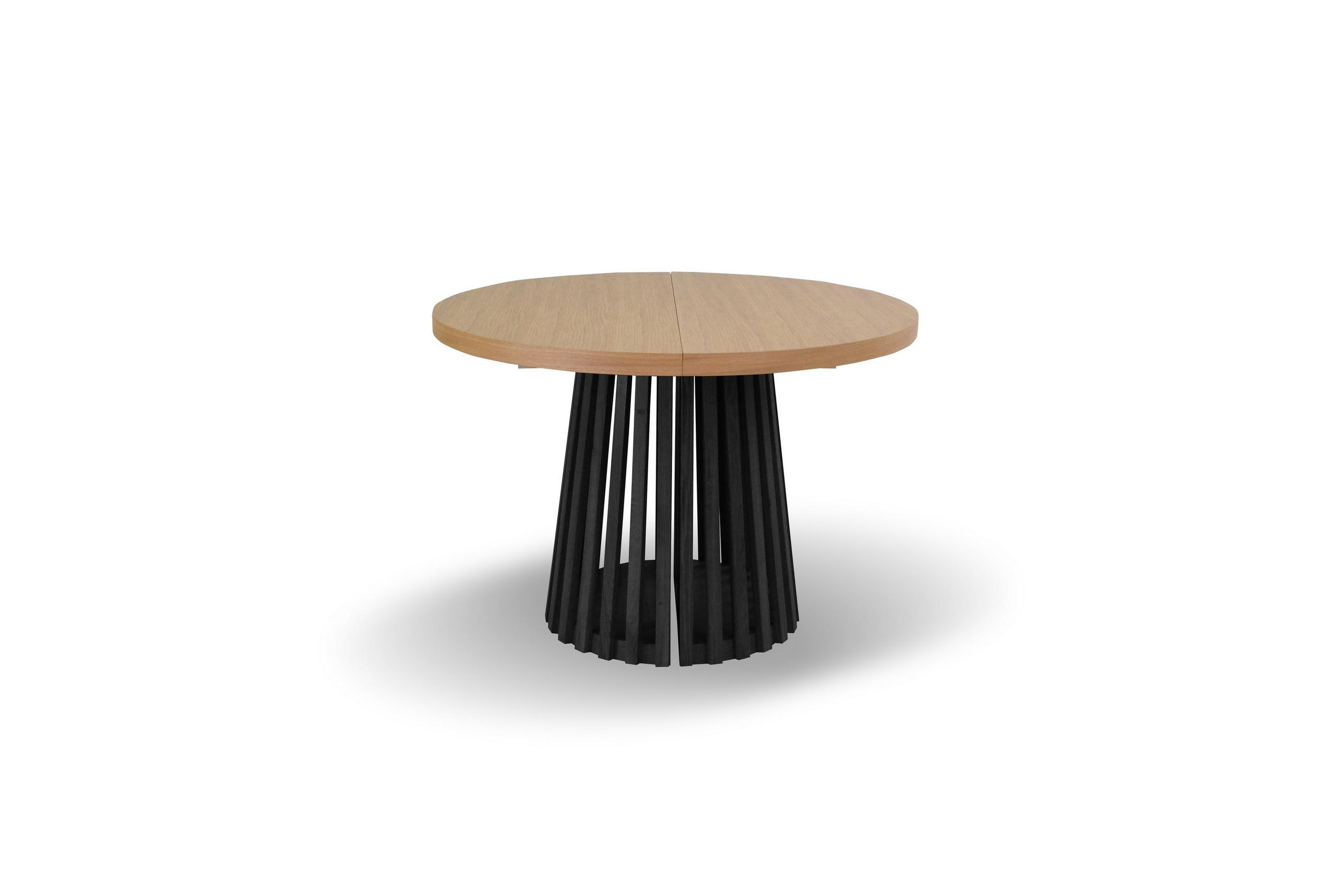 ESSTISCH LAMELLI Ausziehbar 110 - 210 / 110 x 76 cm - Eichefarben/Schwarz, Holz (110/110/76cm) - MASSENO