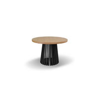 ESSTISCH LAMELLI Ausziehbar 110 - 210 / 110 x 76 cm - Eichefarben/Schwarz, Holz (110/110/76cm) - MASSENO