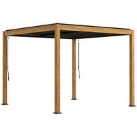 GARTENPAVILLON, UV-Schutz, Alu, Natur - Fichtefarben, Metall (297/228/297cm) - Outsunny
