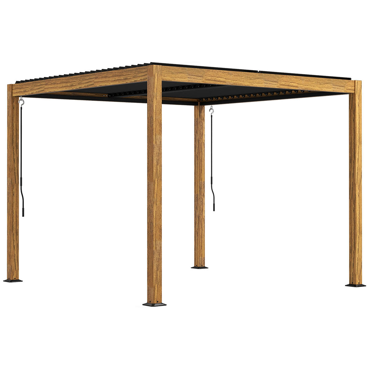 GARTENPAVILLON, UV-Schutz, Alu, Natur - Fichtefarben, Metall (297/228/297cm) - Outsunny