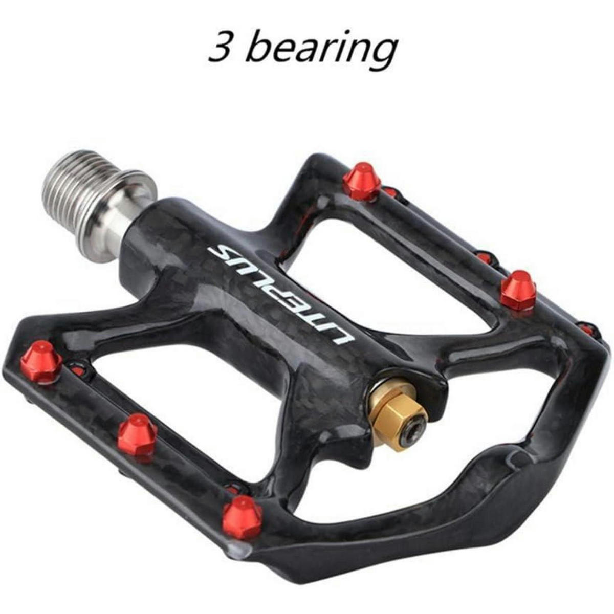 FAHRRAD-PEDALE Karbon Titan-Achse Ultraleicht 181 g - Schwarz, Metall (8.6/1.5/9.1cm)