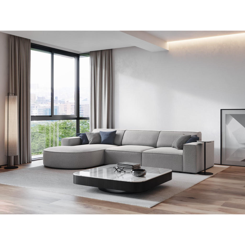 Thumbnail - Micadoni Ecksofa, Hellgrau, Textil, 4-Sitzer, L-Form, 284x166 cm, Hergestellt in Europa, Wohnzimmer, Sofas & Couches, Wo...