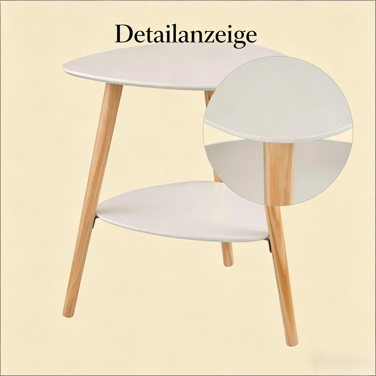 BEISTELLTISCH Weiß 40/50/55 cm - Weiß, Holz (50/40/55cm) - PANGIVO