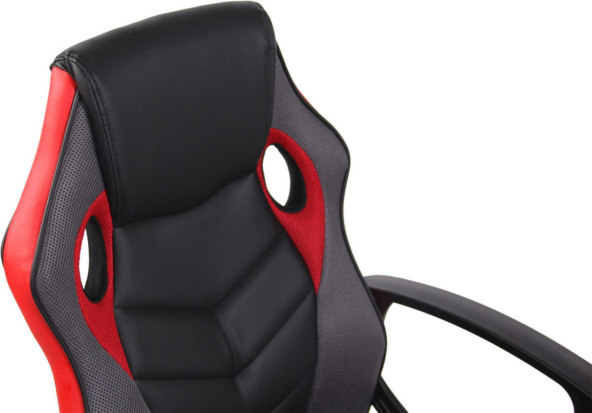 BÜROSTUHL Glan, Kunstleder Schwarz/Rot - Rot, Kunststoff/Textil (64/119/60cm) - TPFLiving