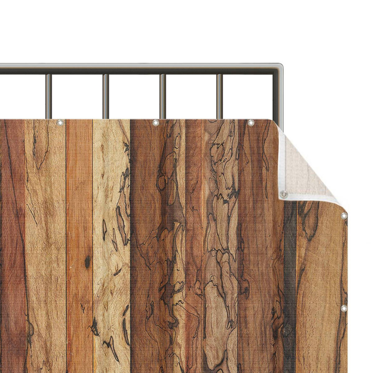 BALKON SICHTSCHUTZ Woody Flamed 500/75 cm - Braun, Kunststoff (500/75cm) - Bilderwelten