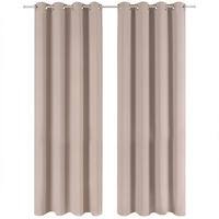 VERDUNKLUNGSVORHÄNGE Emelie 117/138 cm,2er-Set, mit Hitze- und Kälteschutz,Taupe - Taupe, Kunststoff (117/138cm) - Blumtal