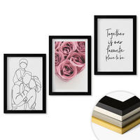 WANDBILDER 3er-Set - 20x30 cm Schwarzer Rahmen - Rosensträuße als Familienzeichnung - Schwarz, Kunststoff (20/30cm) - ArtPrintCave
