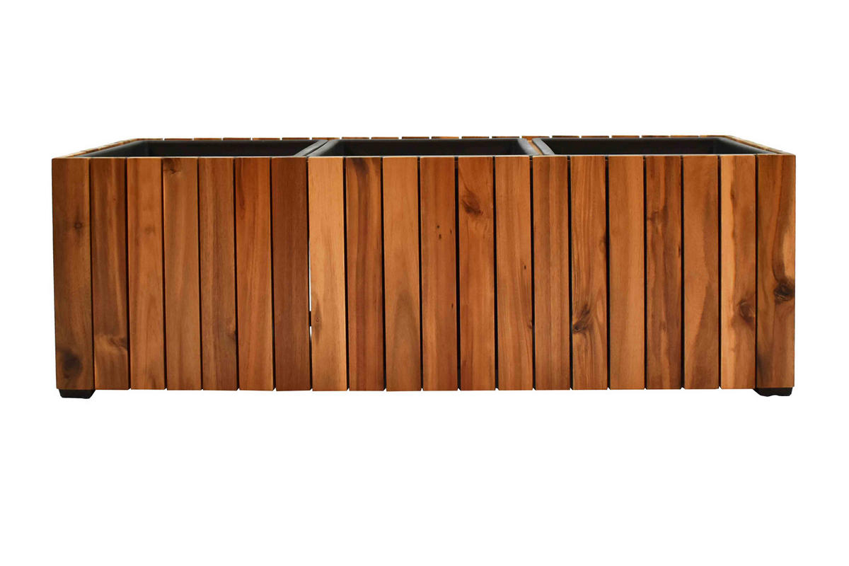 PFLANZKASTEN 33x93x31 cm, Braun, Akazienholz - Braun, Holz (33/31/93cm) - dasmöbelwerk