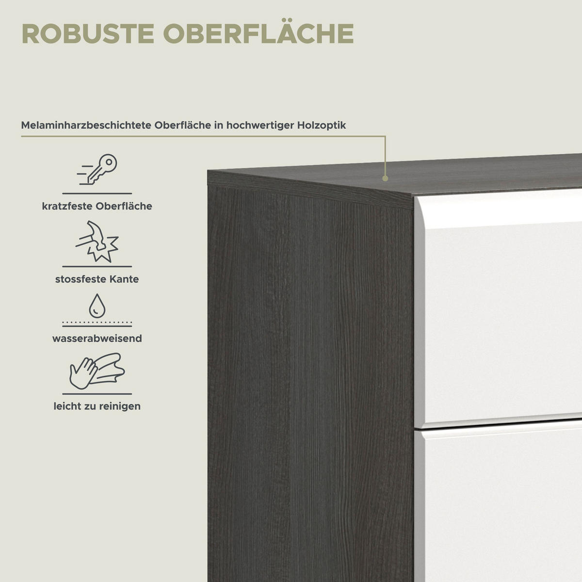 SCHUHKOMMODE SALSA (B/H/T: ca. 80/90/37 cm) in Rauchsilber Nachbildung/weiß hochglanz - Silberfarben, Holzwerkstoff (80/90/37cm)