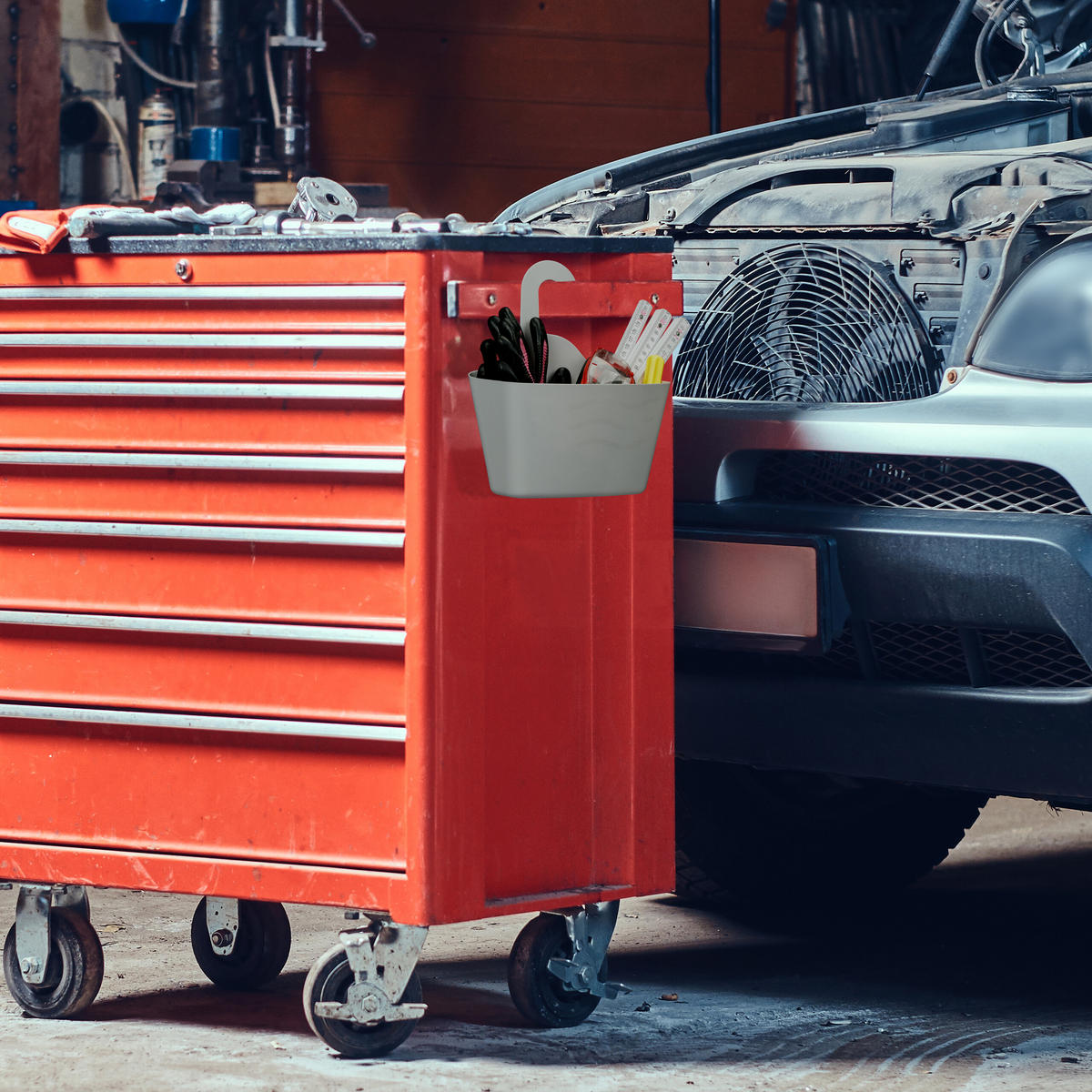 3XDUSCHKORB - Grau, Kunststoff (23/25/10cm) - Relaxdays