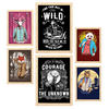 POSTER Set Mit 6 Wild In Rustikale Zitate A3 & A4 Rahmen Aus Hellem Holz - Beige, Papier (29/3cm) - Nacnic