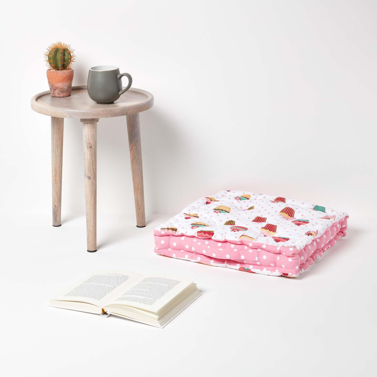 SITZKISSEN Cupcakes rosa 40/40/8 cm - Rosa, Textil (40/40/8cm) - Homescapes