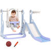 KINDERSCHAUKEL MIT RUTSCHE, Hellblau, Kunststoff - Hellblau, Kunststoff (147.5/107/160cm) - AIYAPLAY