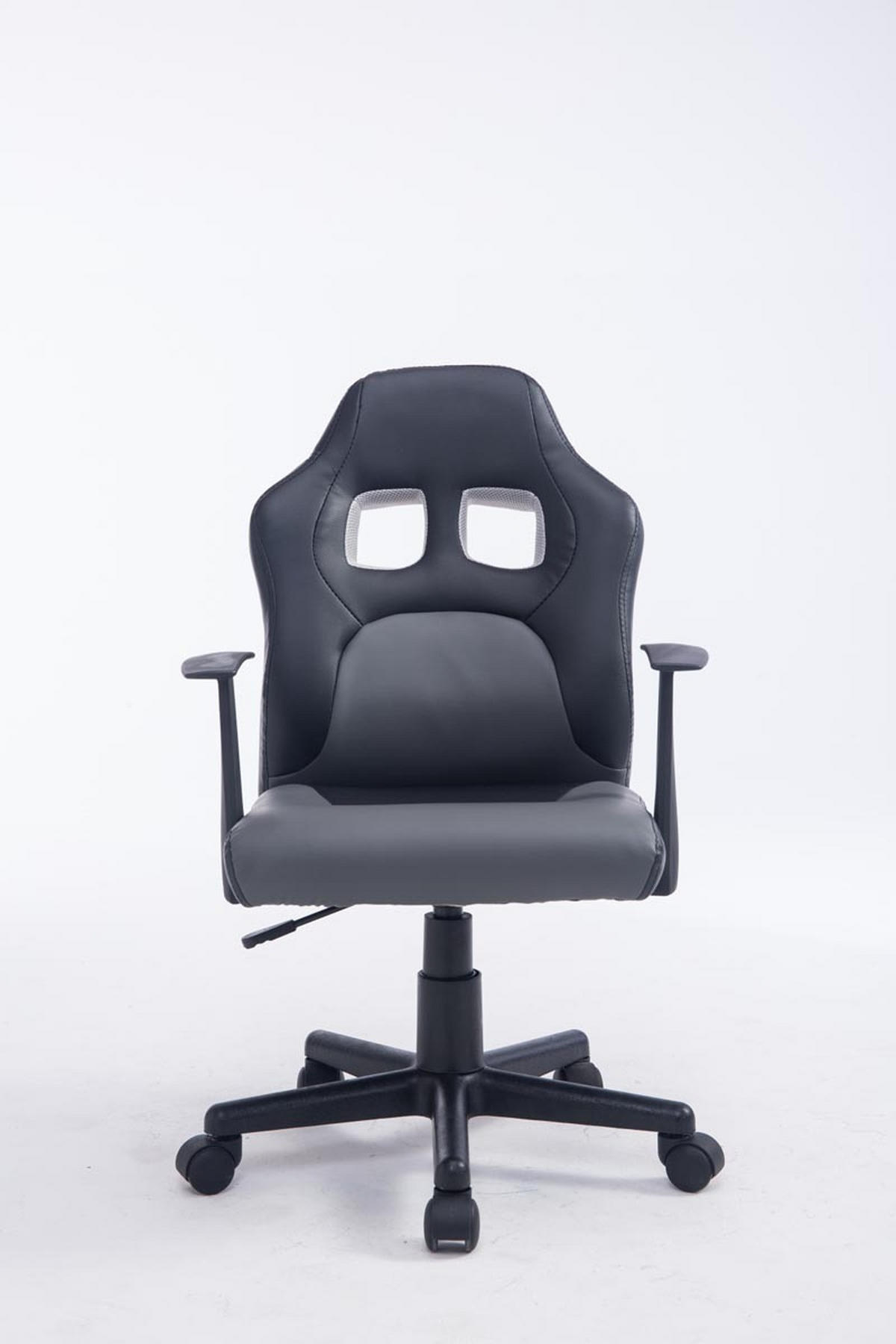 BÜROSTUHL Funny, Kunstleder Schwarz/Grau - Grau, Kunststoff/Textil (56/93/59cm) - TPFLiving
