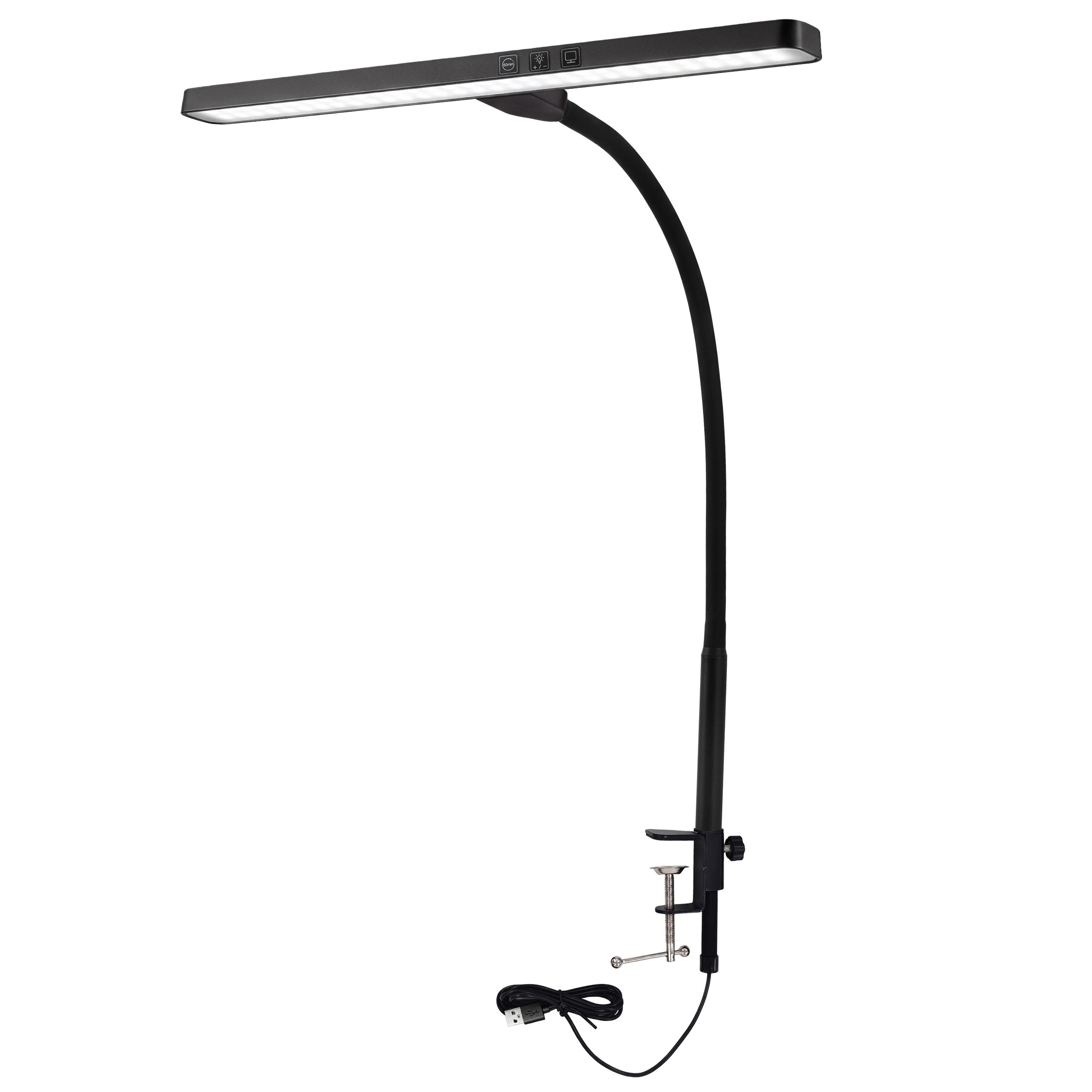 SCHREIBTISCHLEUCHTE, Schreibtischlampe, Schwarz - Schwarz, Kunststoff (70/39/70cm) - KRUMAD