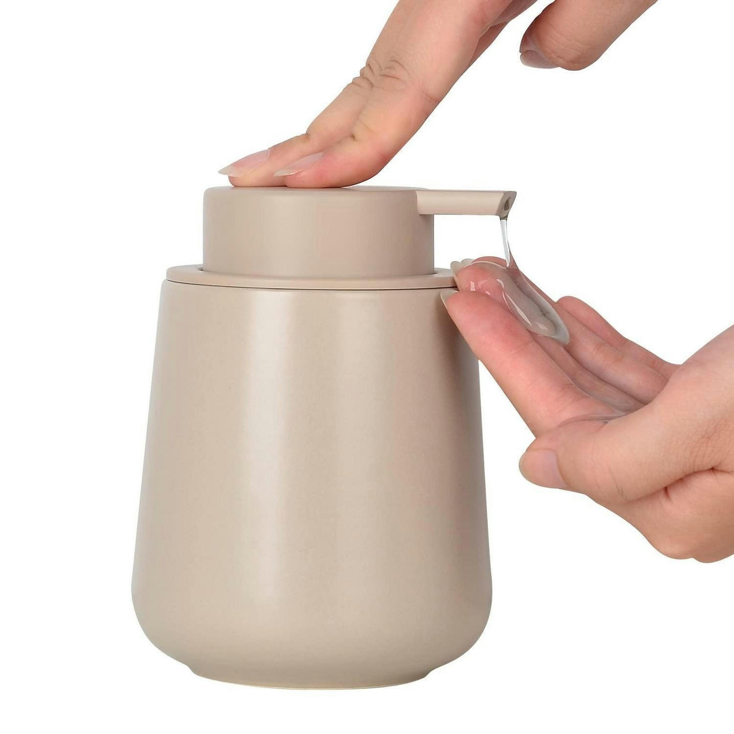 SEIFENSPENDER Keramik Khaki 350ml - Olivgrün, Keramik (9/12/9cm)