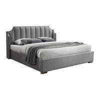 BETT mit Bettkasten - 2 Personen - Samt, Stoff - Hellgrau - - Hellgrau, Textil (140/190cm) - Vente-Unique