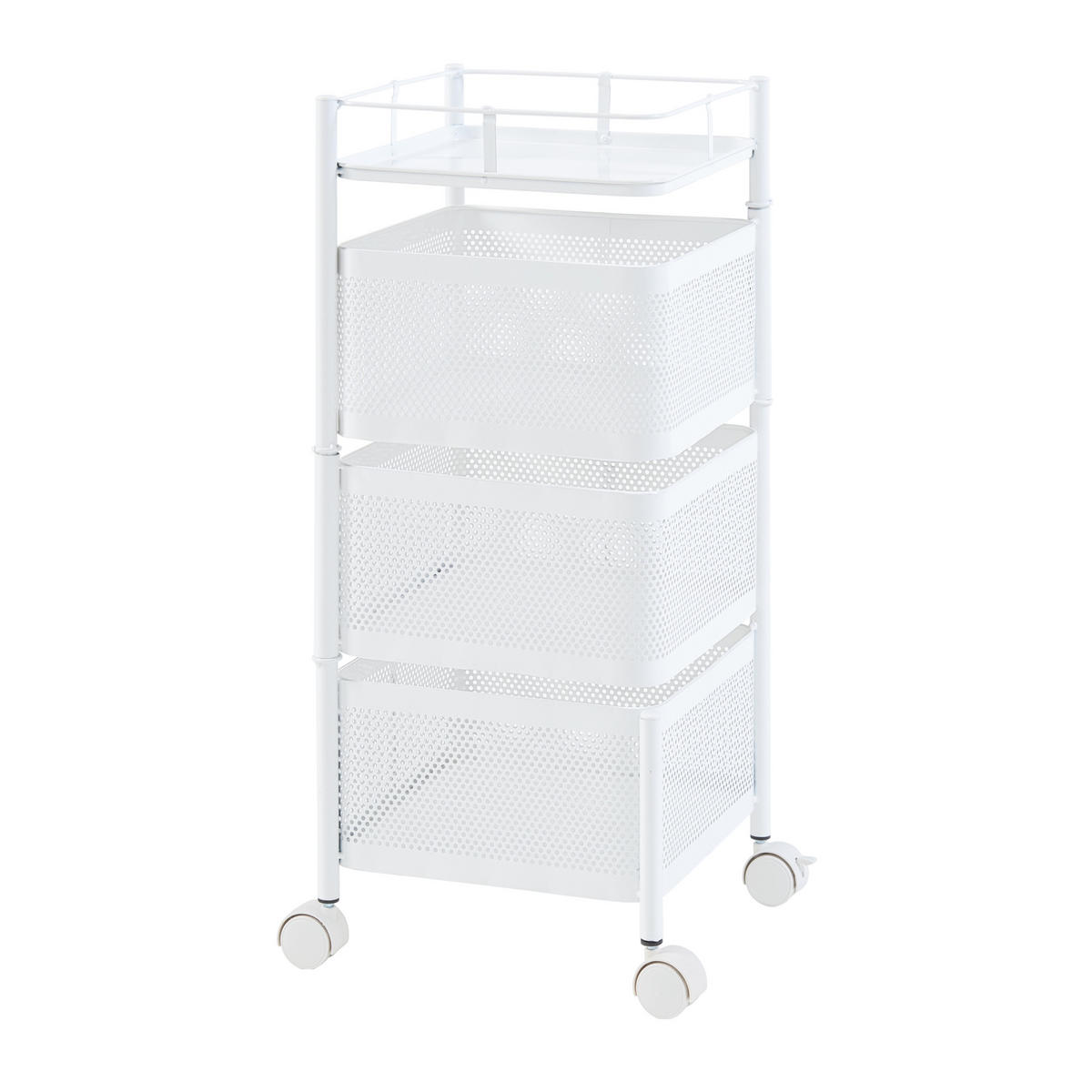 ROLLWAGEN Sunndal - Weiß, Metall (27/64.5/27cm) - [en.casa]