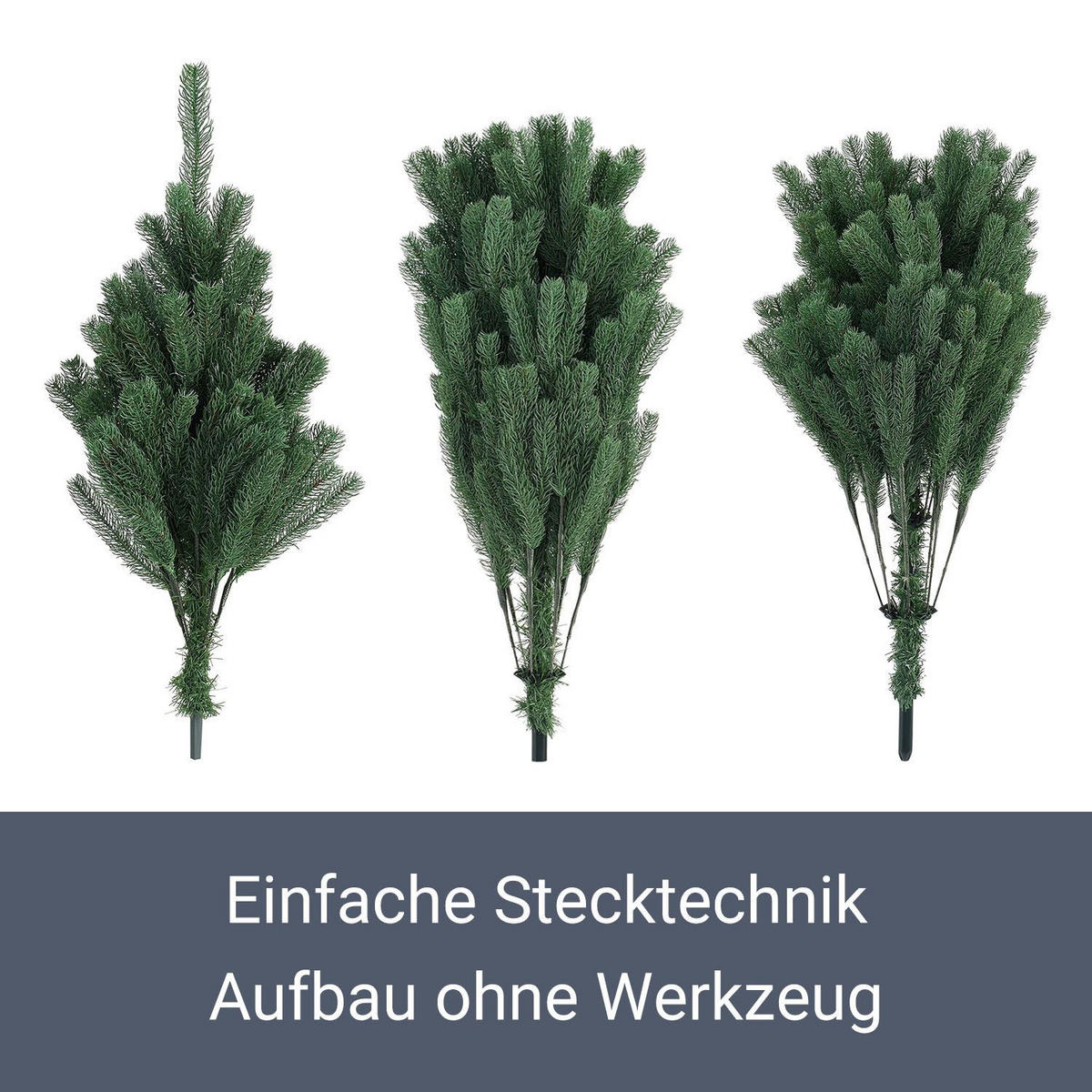 KÜNSTLICHER WEIHNACHTSBAUM Talvi 180 cm mit Metallständer - Grün, Kunststoff (180cm) - Juskys