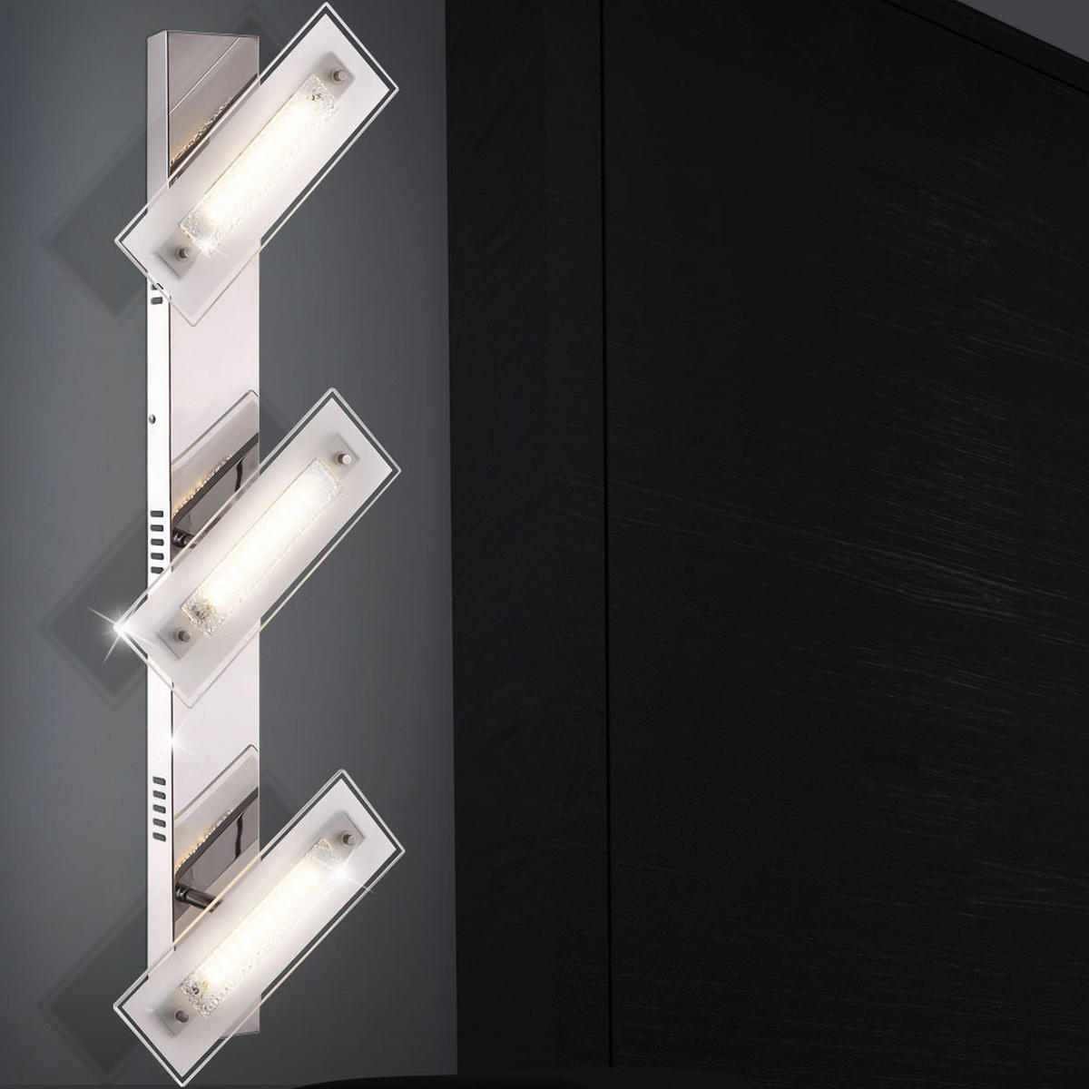 LED WANDLEUCHTE RARENIUM Kristall Silber - Silberfarben, Glas (8/75/11.5cm) - Globo Lighting