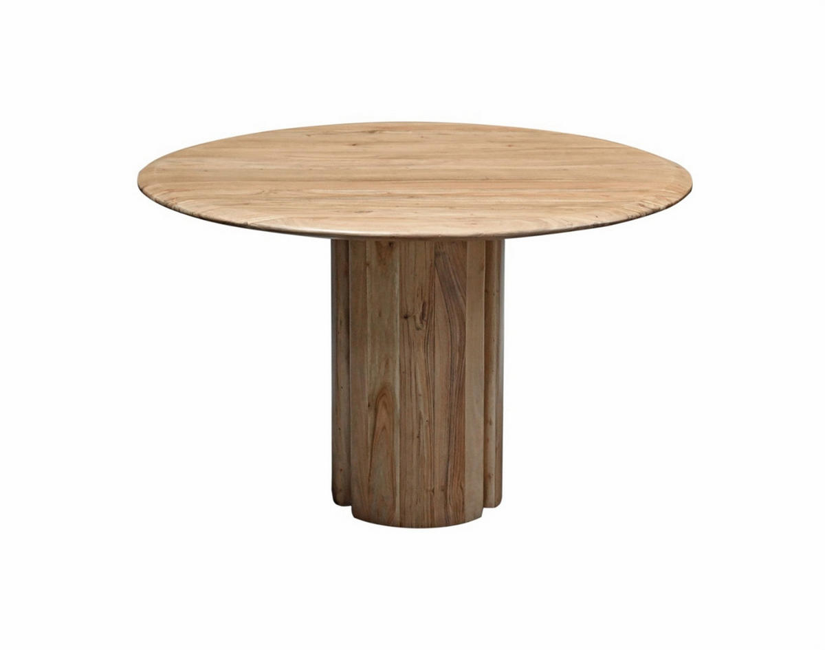ESSTISCH rund aus Akazienholz 120cm, natürlich - Braun, Holz (120/120/76cm) - Giga Meubel