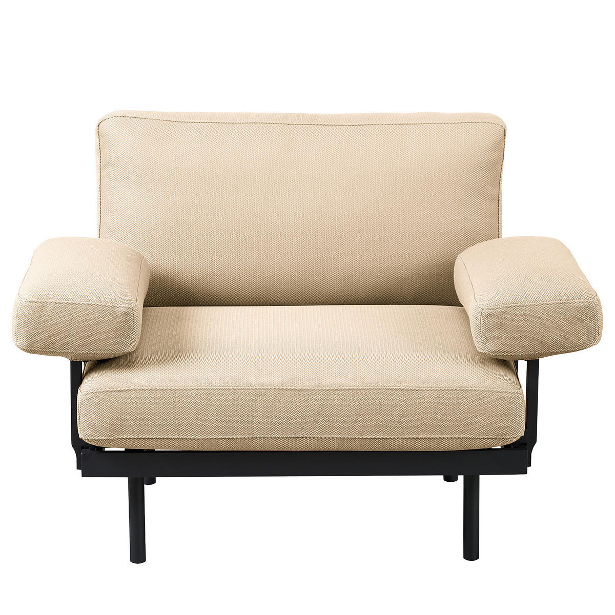 OUTDOOR-SESSEL - Beige, Textil/Metall (112/80/84cm) - home24