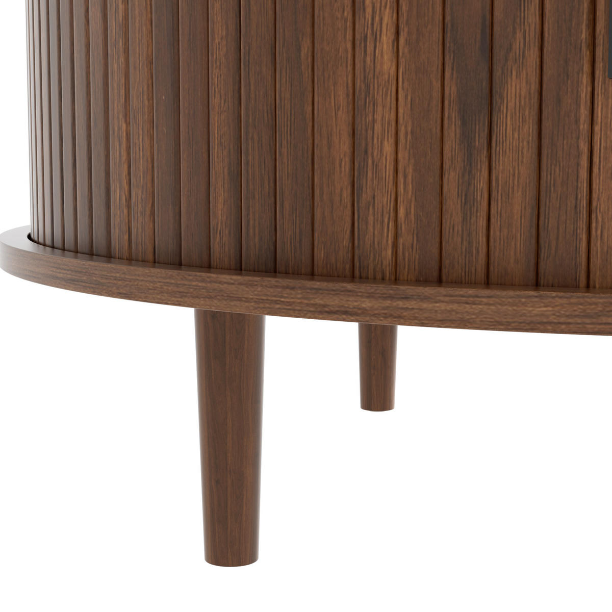 COUCHTISCH in Holzoptik Runder Wohnzimmertisch mit höhenverstellbar Stauraum und Schiebetür, 80 B / 80 T / 59 H(cm) - Dunkelbraun, Holzwerkstoff (80/80/59cm) - STILVORA