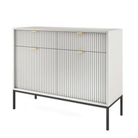 SIDEBOARD NANAIMO KOM2-2D2S Profilierte Fronten, Grau - Grau, Holzwerkstoff/Kunststoff (104/83/39cm) - Komodee