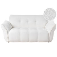 POHOVKA 2-místná Bouclé Bílá Halba - bílá, textil (174/80/85cm) - Beliani