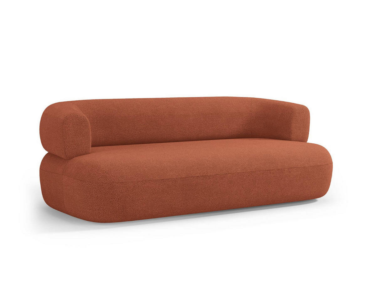 SOFA Jenny aus Boucle ziegelstein 3 Sitzplätze - Orange, Textil (90/73/178cm) - Micadoni