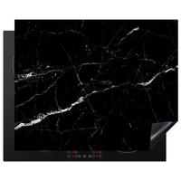 HERABDECKPLATTE - Marmoroptik - Schwarz - Luxus - 65x55 - Grau, Kunststoff (65/55/0.2cm) - MuchoWow