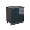 KÜCHENUNTERSCHRANK Fame-Line Dunkelblau Hochglanz 80 cm, AP Anthrazit - Anthrazit/Dunkelblau, Holzwerkstoff (80/82/60cm) - Vicco